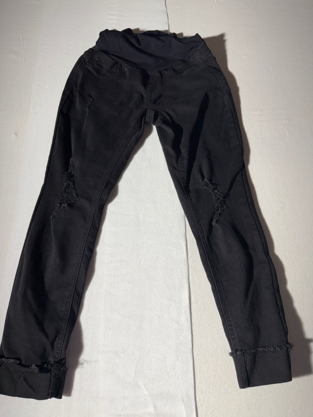 Sandpiper Maternity Distressed Skinny Jeans XS Black